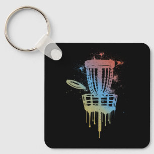 Retro Disk Golf Frolf Frisbee Golfing Pl Nyckelring