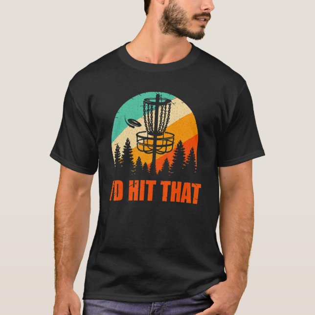Retro Disk Golf I skulle Slått att Disk Golf Sunse T Shirt (Framsida)
