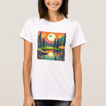 Retro Disk Golf Sunset och Träd