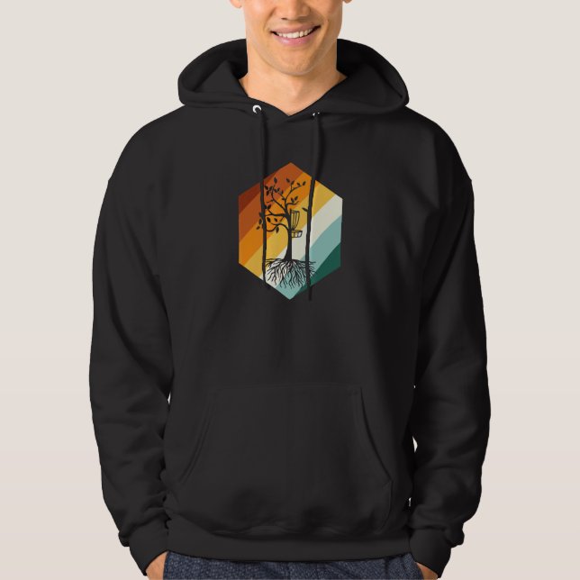 Retro Disk Golf Träd Hoodie (Framsida)