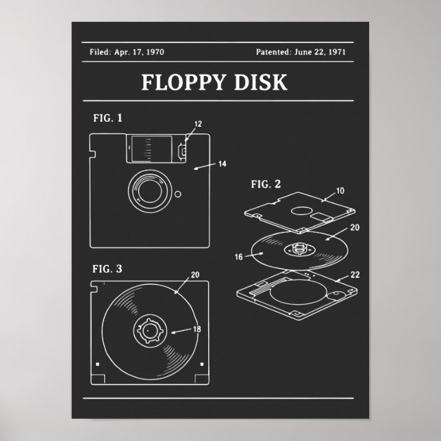 Retro Diskett Ritning Poster (Framsidan)
