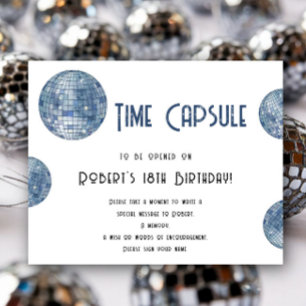 Retro diskoklot Tidskapsel 1-årsdag Poster