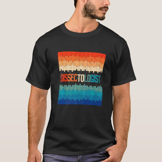 Retro Dissectolog Jigszle Puzzle T Shirt (Framsida)