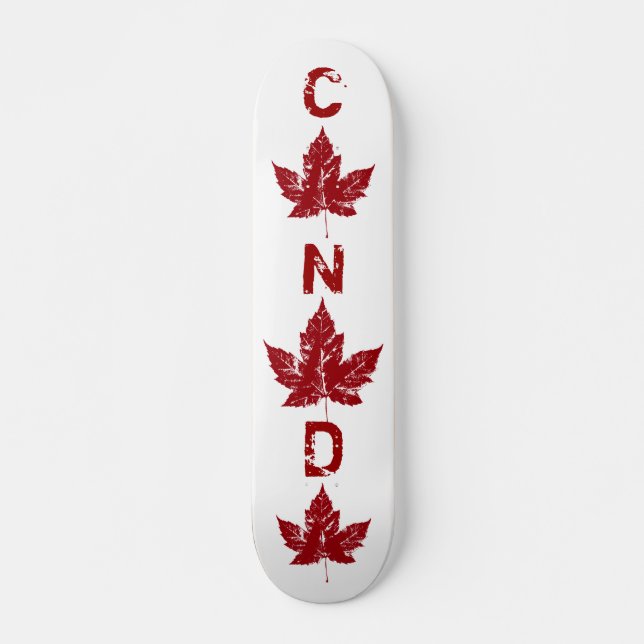 Retro Distress Canadamle Maple Löv Skateboard (Framsida)