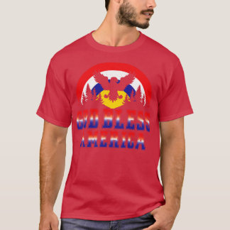 Retro Distress Välsigna dig America 4:e juli T Shirt