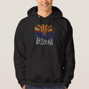 Retro Distressed arizona Grand Canyon State Flag T Hoodie
