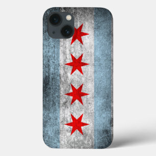 Retro Distressed Chicago Flagga