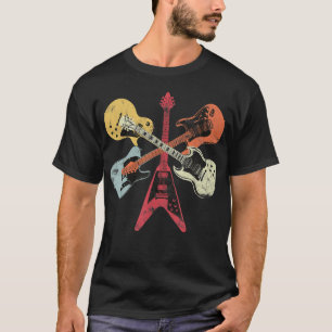 Retro Distressed Gitarr Kollektion Rock Musik Fan T Shirt