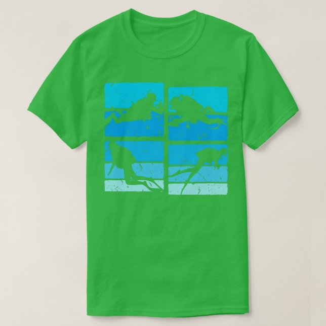 Retro Diving Scuba Diver T Shirt (Design framsida)