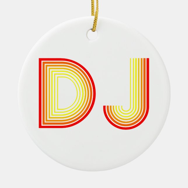 retro DJ Julgransprydnad Keramik (Framsidan)
