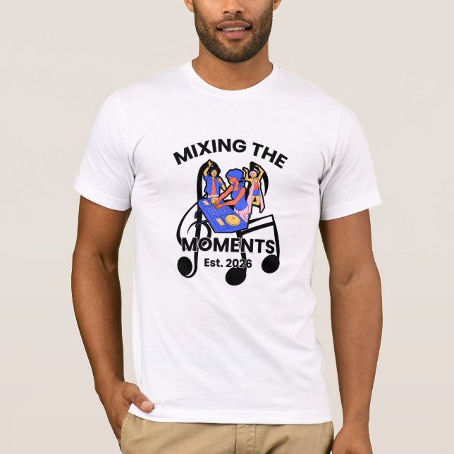 Retro DJ Musik Mix T-shirt (Framsida)