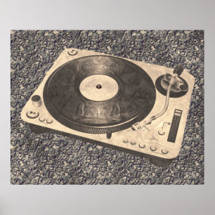 Retro DJ-TurntableGrunge Poster