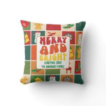 Retro Djärv Färgglad Familjenamn Jul Högtid