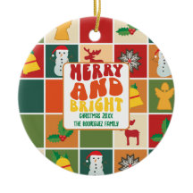 Retro Djärv Färgglad Familjenamn Jul