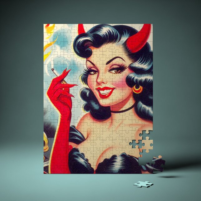 Retro Djävulsk Pin-up Pussel (Skapare uppladdad)