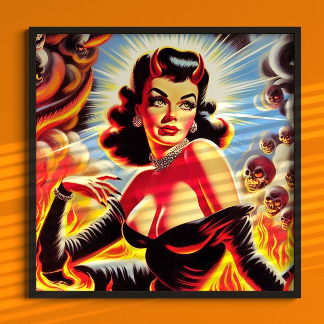 Retro Djävulsk Pinup Poster (Skapare uppladdad)