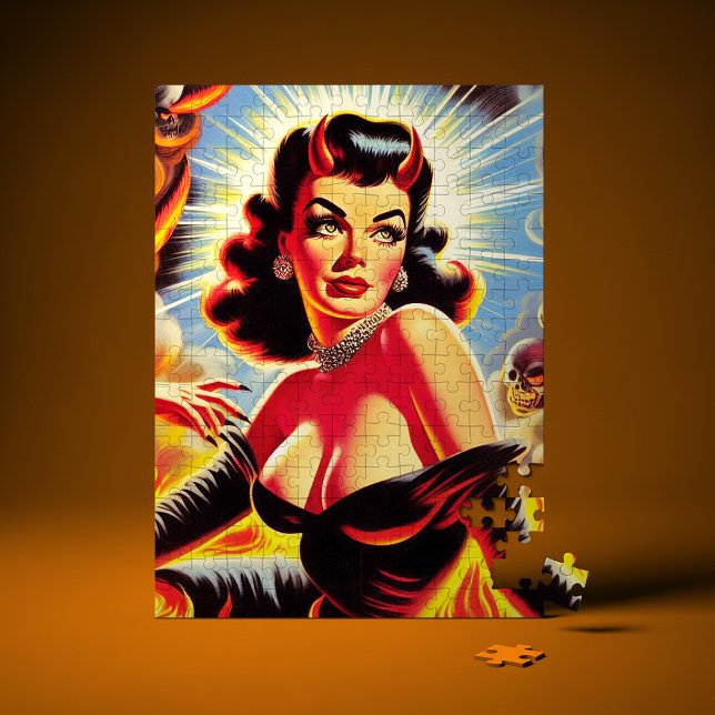 Retro Djävulsk Pinup Pussel (Skapare uppladdad)