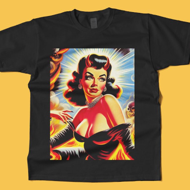Retro Djävulsk Pinup T Shirt (Skapare uppladdad)