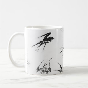 Retro djur för svalafågelnatur kaffemugg