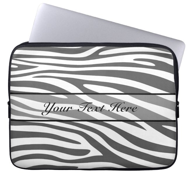 Retro, djur zebra tryck 3 laptop sleeve (Framsidan)