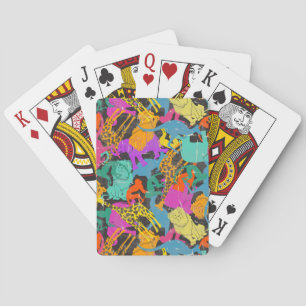 Retro djurt Silhouettesmönster Casinokort