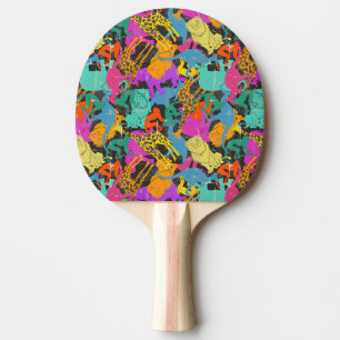 Retro djurt Silhouettesmönster Pingisracket