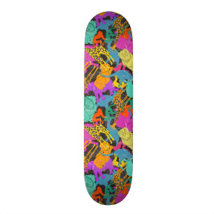 Retro djurt Silhouettesmönster Skateboard Bräda 19,5 Cm