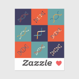 Retro DNA-genetik stambiologi mönster set Klistermärken