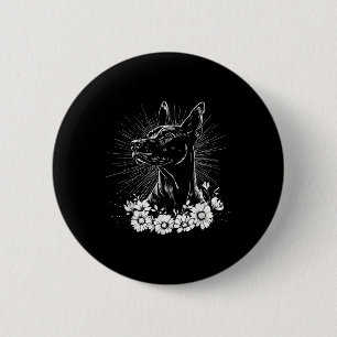 Retro Doberman Pinscher Hund älskare Tattoo Stil Knapp