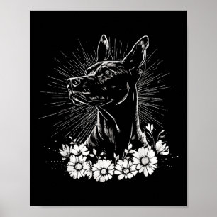 Retro Doberman Pinscher Hund älskare Tattoo Stil Poster