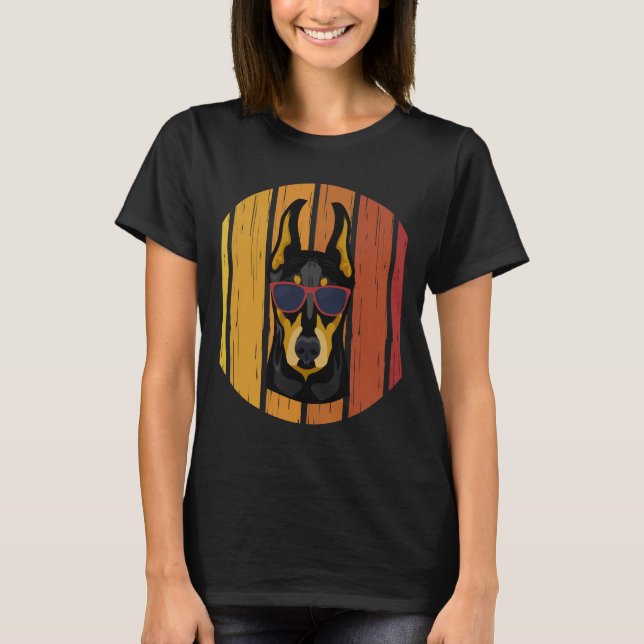 Retro Doberman T Shirt (Framsida)