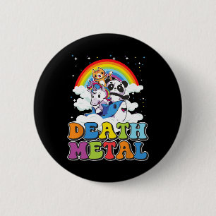 Retro Döden Metall Cat Rainbow Unicorn Funny Heavy Knapp