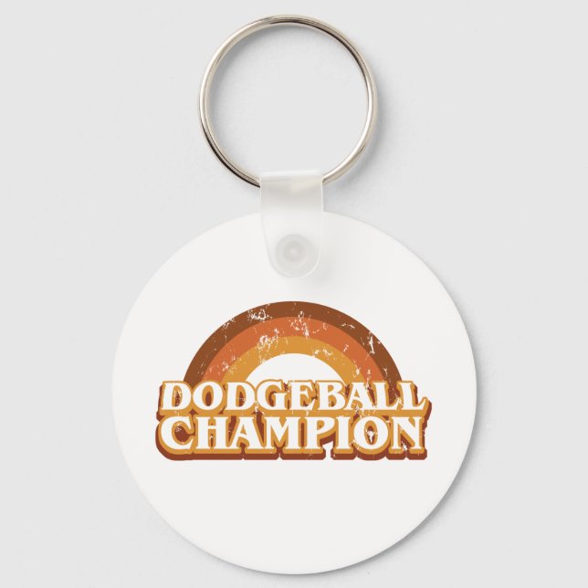 Retro Dodgeball Champion Keychain Nyckelring (Framsida)