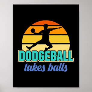 Retro Dodgeball tar Bollar Dodgeball Player Poster