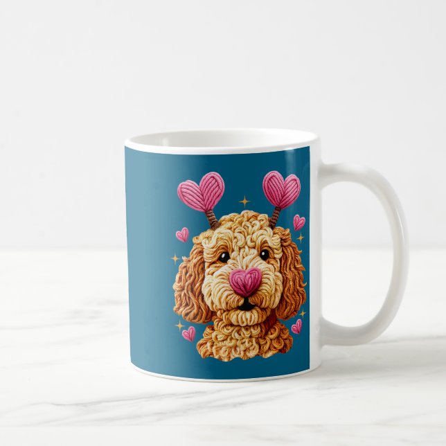 Retro Dog Goldendoodle Valentines Funny Gift Women Kaffemugg (Höger)