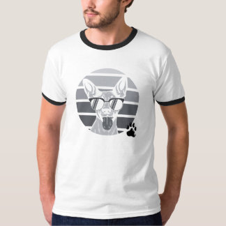 Retro Dog in Sunglasses: Monochrome Paw T-Shirt
