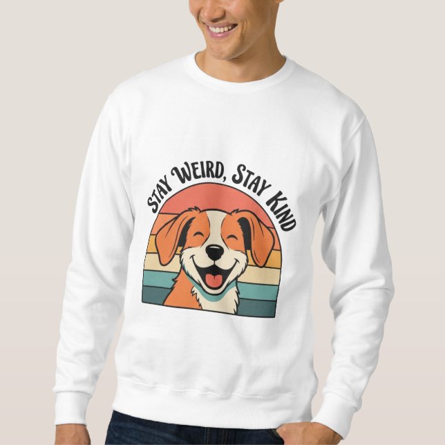 Retro Dog Kind Message Men’s Sweatshirt (Framsida)