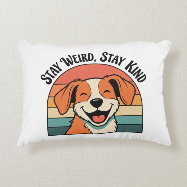 Retro Dog Kindness Quote Rectangular Pillow Prydnadskudde (Framsidan)