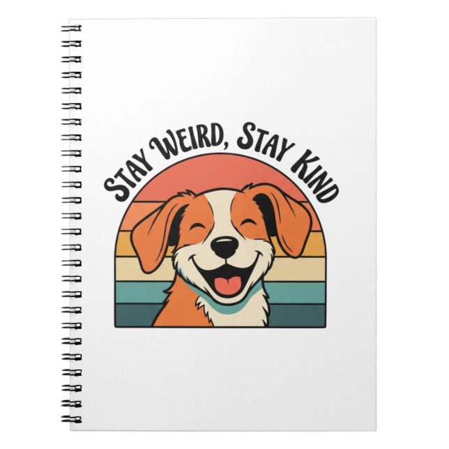 Retro Dog Positive Quote Lined Notebook Anteckningsbok (Framsidan)