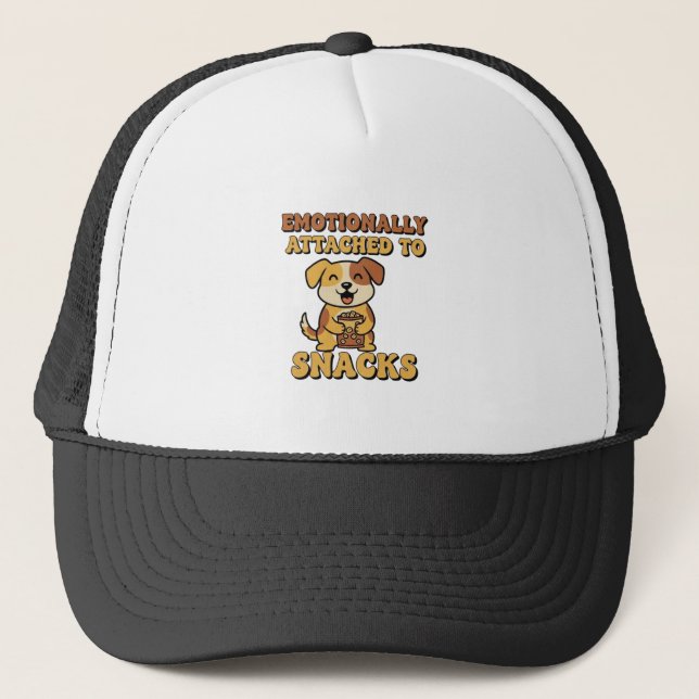 Retro Dog Snack Lover Trucker Hat Keps (Framsida)