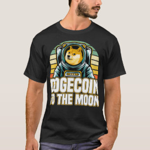 Retro Dogecoin till Pullover Måne T Shirt