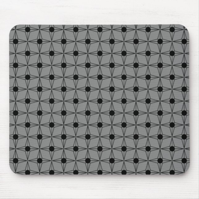 Retro Doged Star Mousepad, Grått Musmatta (Framsidan)