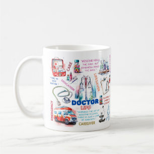 Retro doktor liv Vibes för hälso- och sjukvårdsHer Kaffemugg