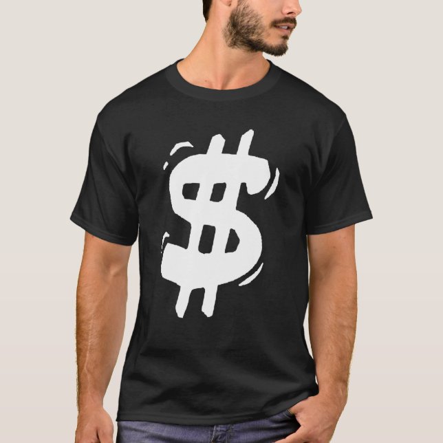 Retro Dollar Sign T Shirt (Framsida)