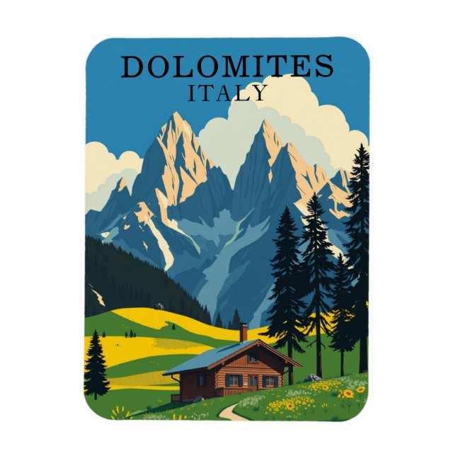 Retro Dolomites Italien Travel Souvenir Magnet (Vertikal)