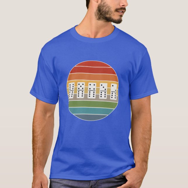 Retro dominospel present för speltid t shirt (Framsida)