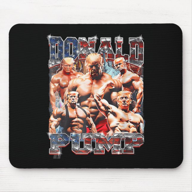 Retro Donald Pump Gym Collage Photo Meme Funny Musmatta (Framsidan)