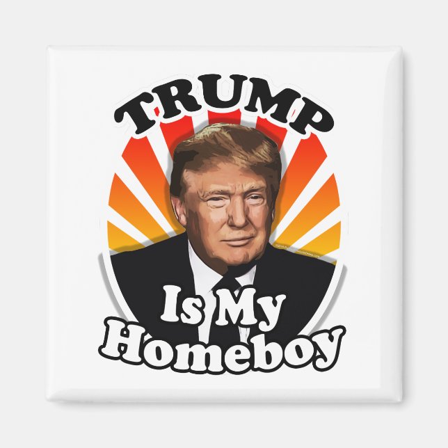 Retro Donald Trump är min Homeboy till president Magnet (Framsidan)