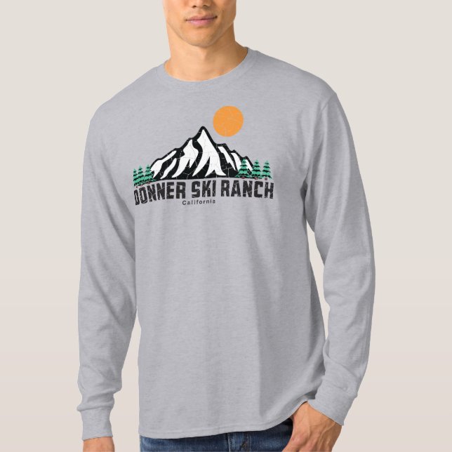 Retro Donner Ski Ranch Sunset T-Shirt (Framsida)