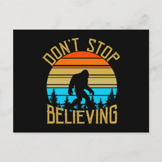 Retro Dont Stop Believing Bigfoot Vykort